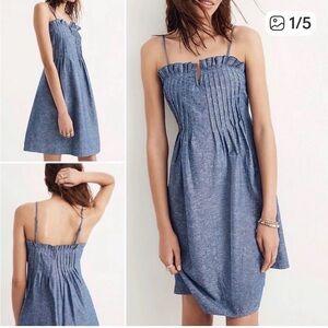 Madewell Blue Denim Pintuck Cami Dress SZ 0 EUC